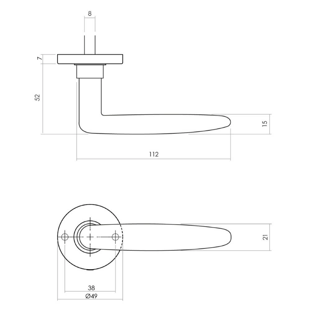Türklinke Sophie auf Rosette nickel matt Intersteel 8714186489253