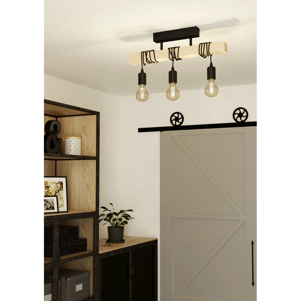 Deckenlampe Townshend Holzoptik – 3x E27 Eglo 9002759435110