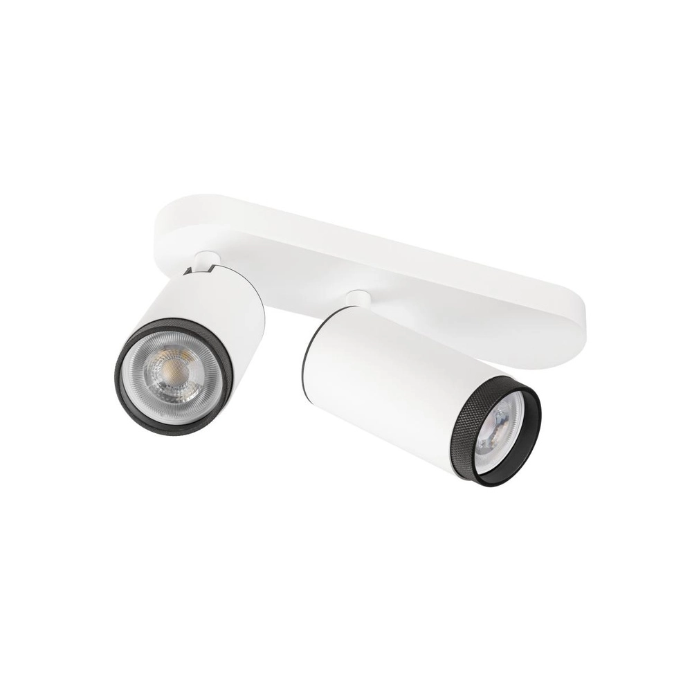 Aufputz-Spot Grip! L 2-flammig weiß mit schwarzem Ring SLV 4024163304405