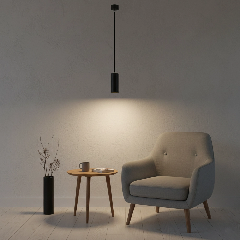 Schlanke Pendelleuchte Aila schwarz Lyora 5212017427274
