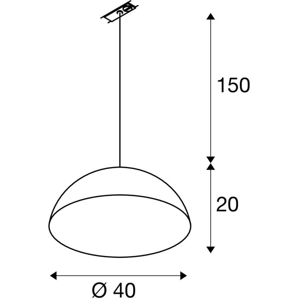 Pendelleuchte für Schiene Forchini M 40 schwarz 1-phasig Ø 40cm SLV 4024163298599