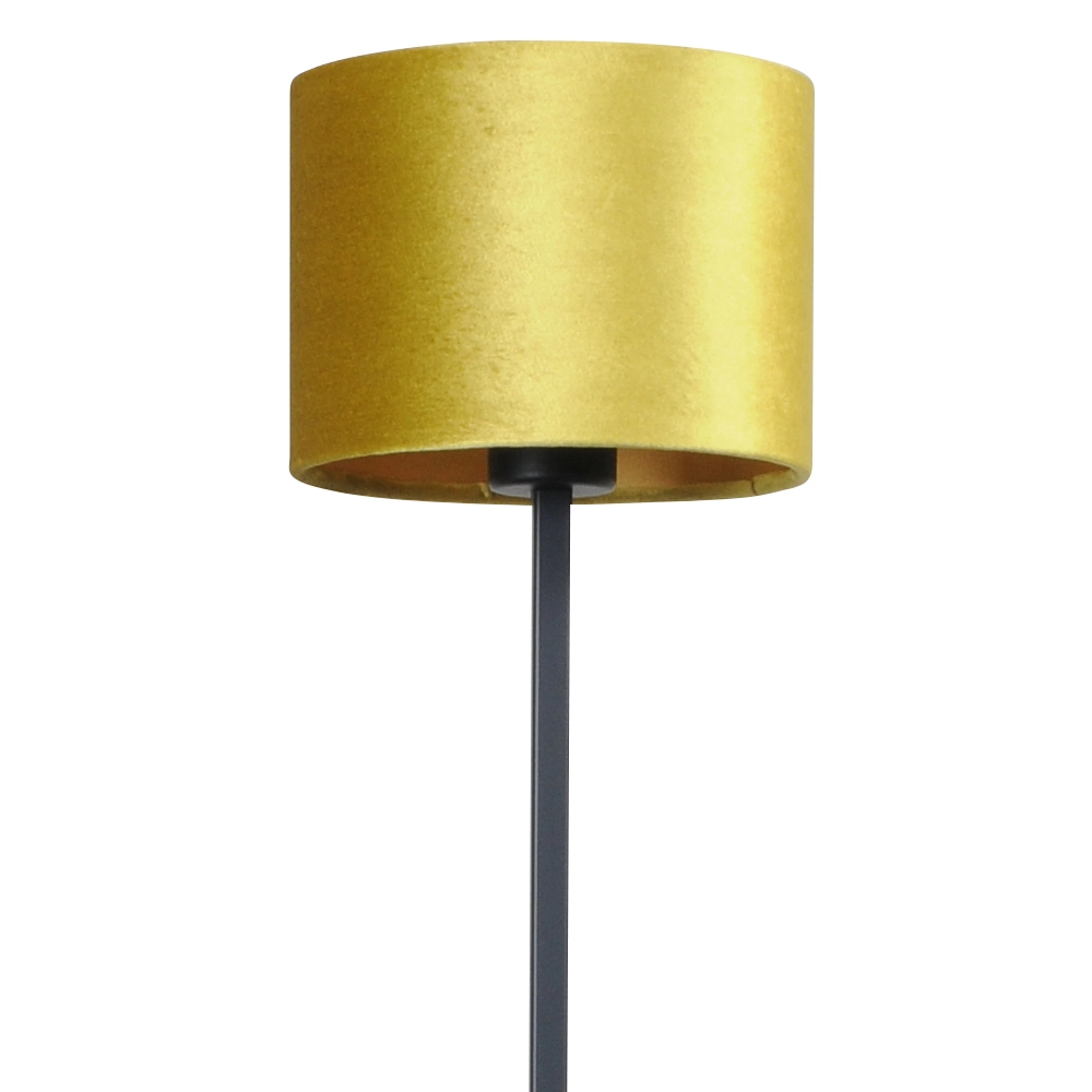 Schwarze Stehlampe Venus 150 cm mit ockergelbem Lampenschirm Masterlight 8718121207469