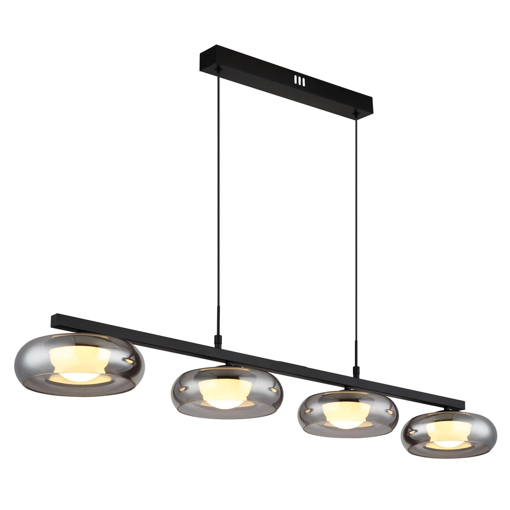 Design-Pendellampe Carlene 4-Licht Schwarz Globo 9007371569182
