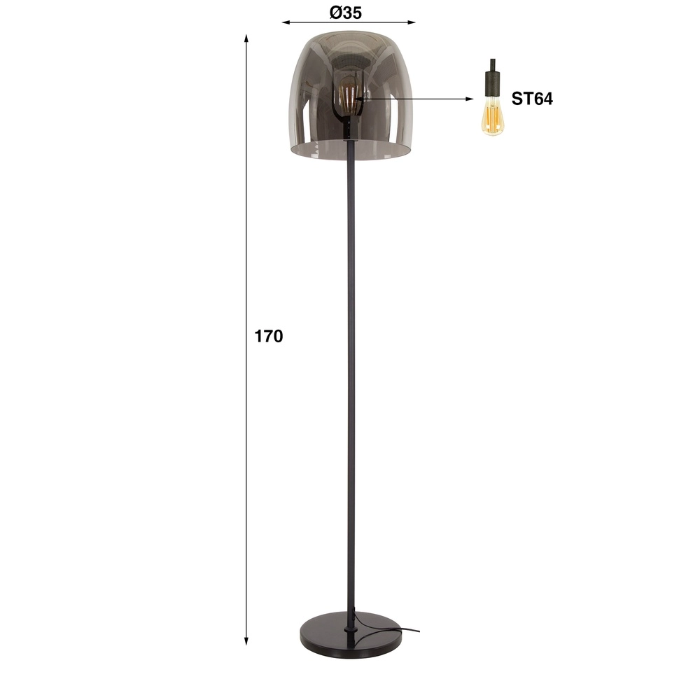 Glas-Stehlampe Drift Ø 35 cm – 170 cm hoch Lyora 8716803512672