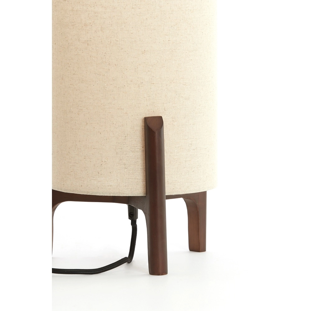Tischlampe Litto Ø 22cm – Walnuss mit Naturleinen Light & Living 8717807792671