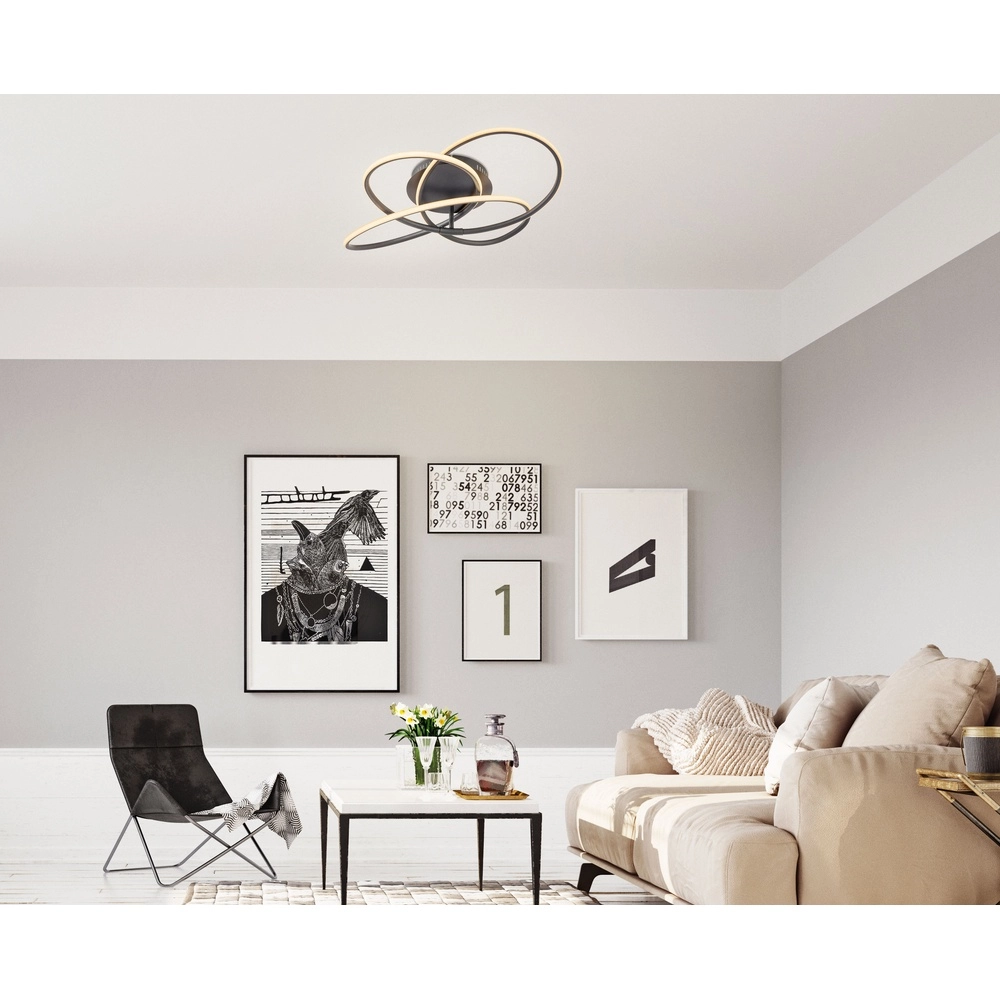 Design-Deckenlampe Panda schwarz Ø 60cm Globo 9007371400430