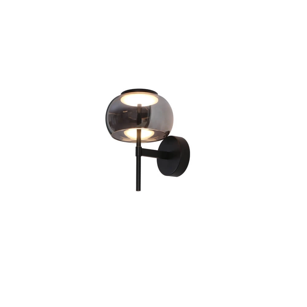 Design-Wandleuchte Bounto mit Rauchglas Lyora 4255805301166