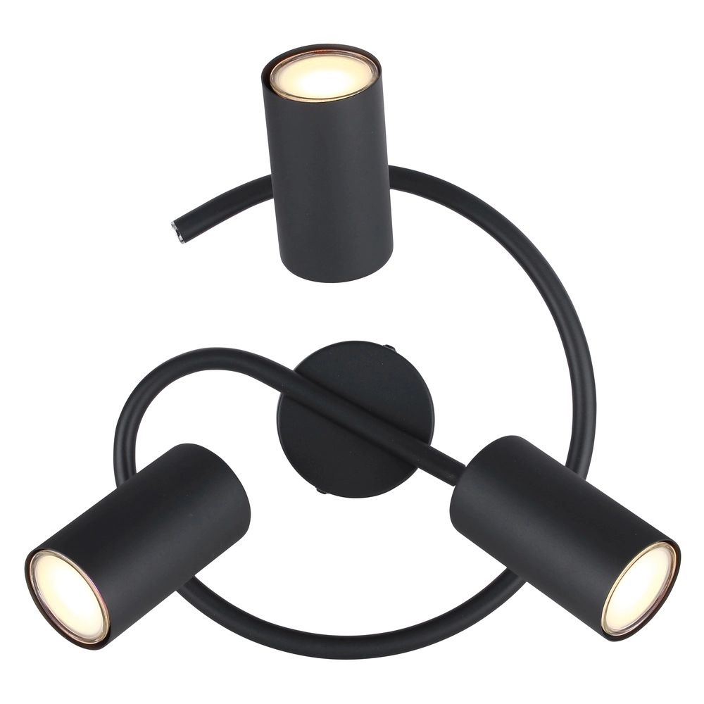 3-Licht Deckenlampe Allvi Schwarz Globo 9007371448760