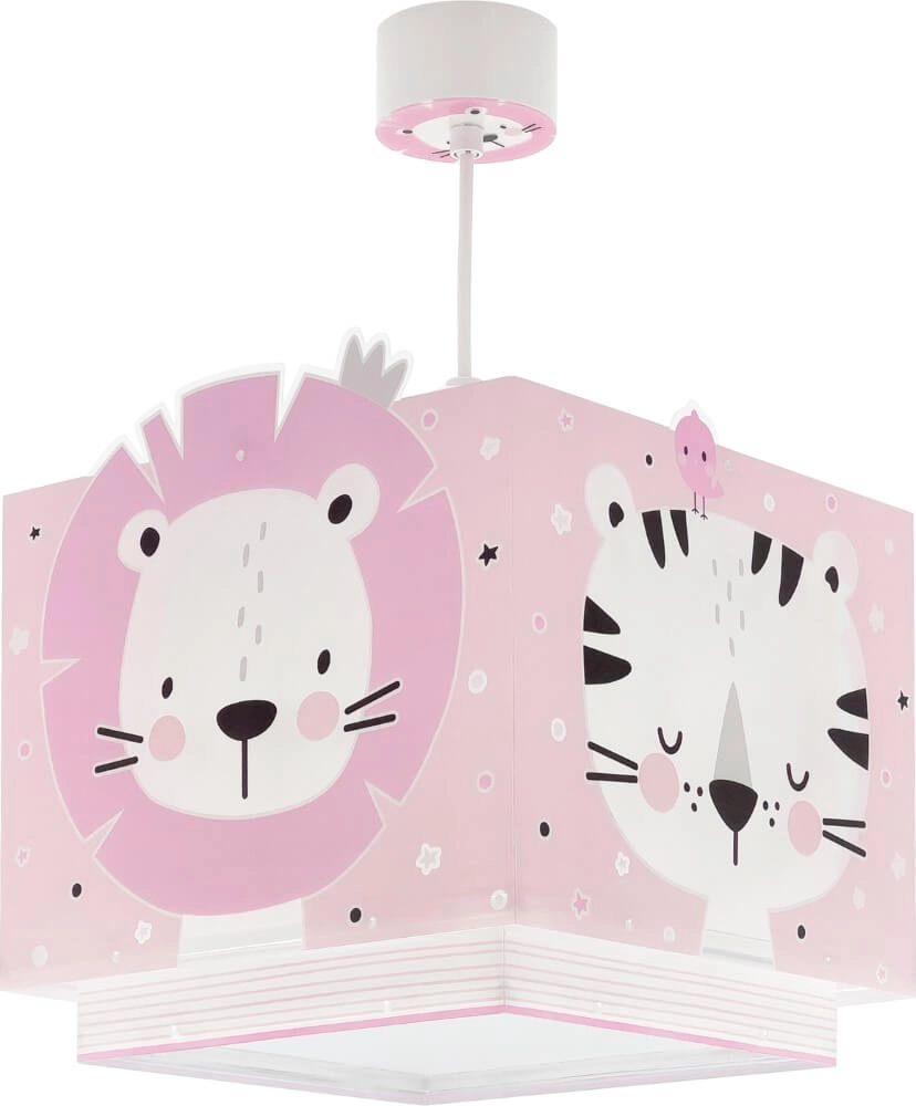 Kinderzimmer-Hängelampe Baby Jungle zartes Rosa mit Weiß Dalber 8420406002835
