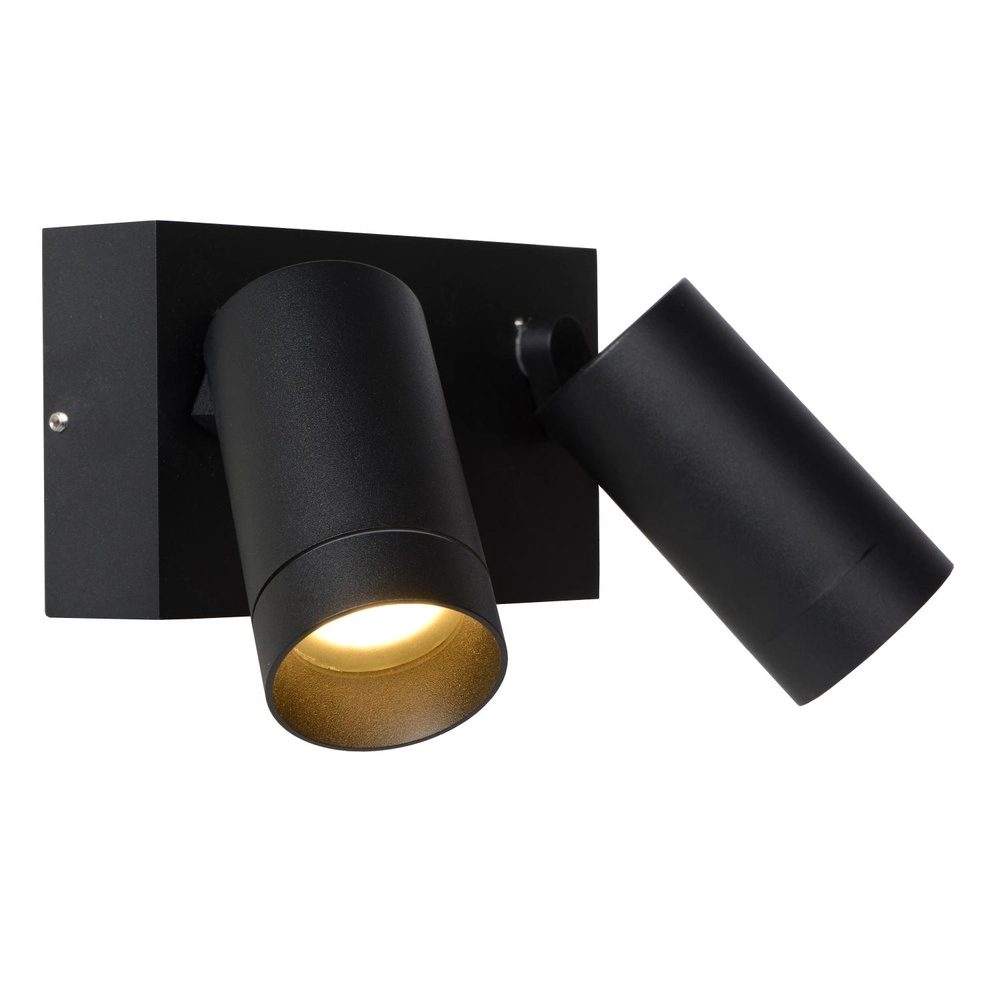 Wandscheinwerfer Taylor IP54-Doppel mit Sensor-Schwarz Lucide 5411212092717
