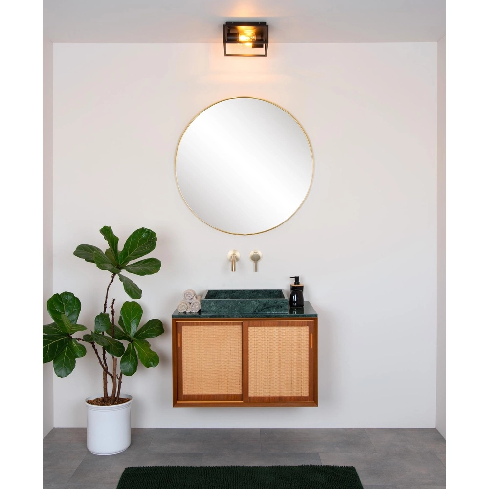 Schwarze Wandlampe Carlyn 2-Licht Badezimmer IP54 Lucide 5411212271709