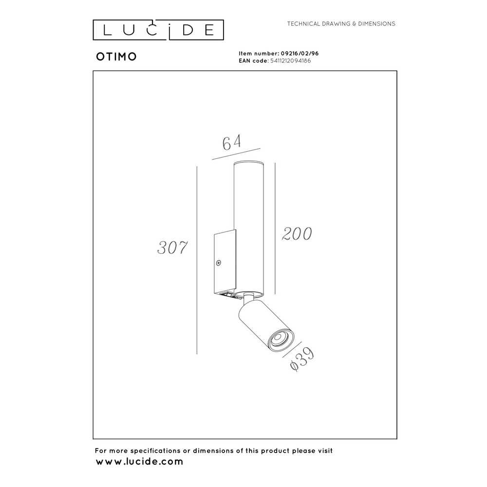 Wandlicht Otimo Kaffeebraun Lucide 5411212094186