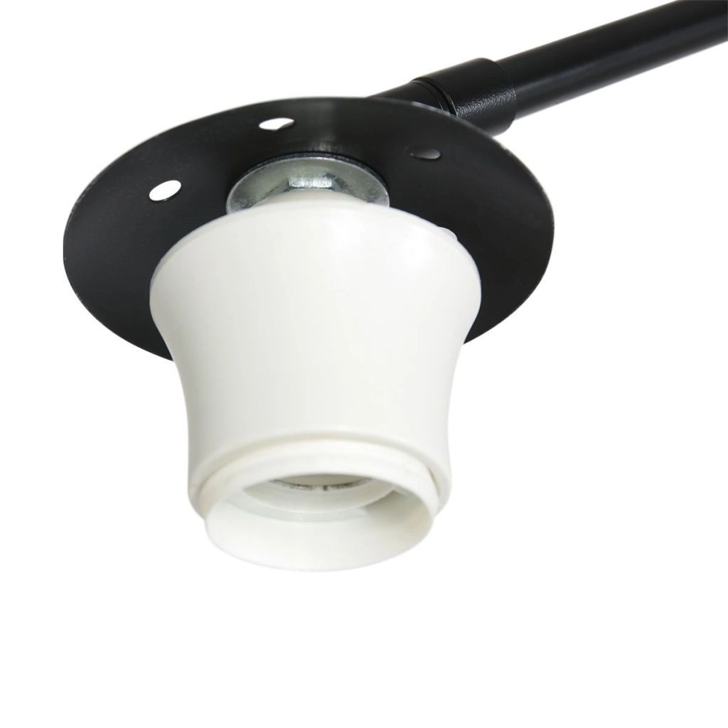 Schwarze Bogenlampe Nox Light mit Bambusschatten Ø60 cm Steinhauer 8712746183559