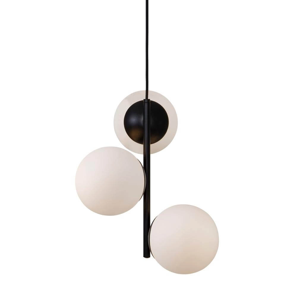 Pendelleuchte Lilly 3-flammig schwarz mit weißer Kugel Nordlux 5701581458987