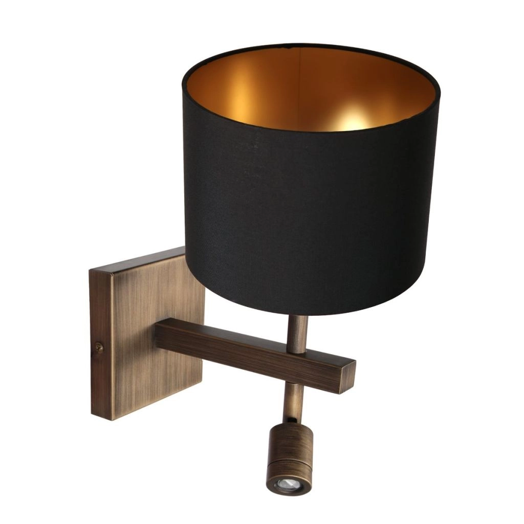 Wandlampe Stang mit schwarzer Kapuze