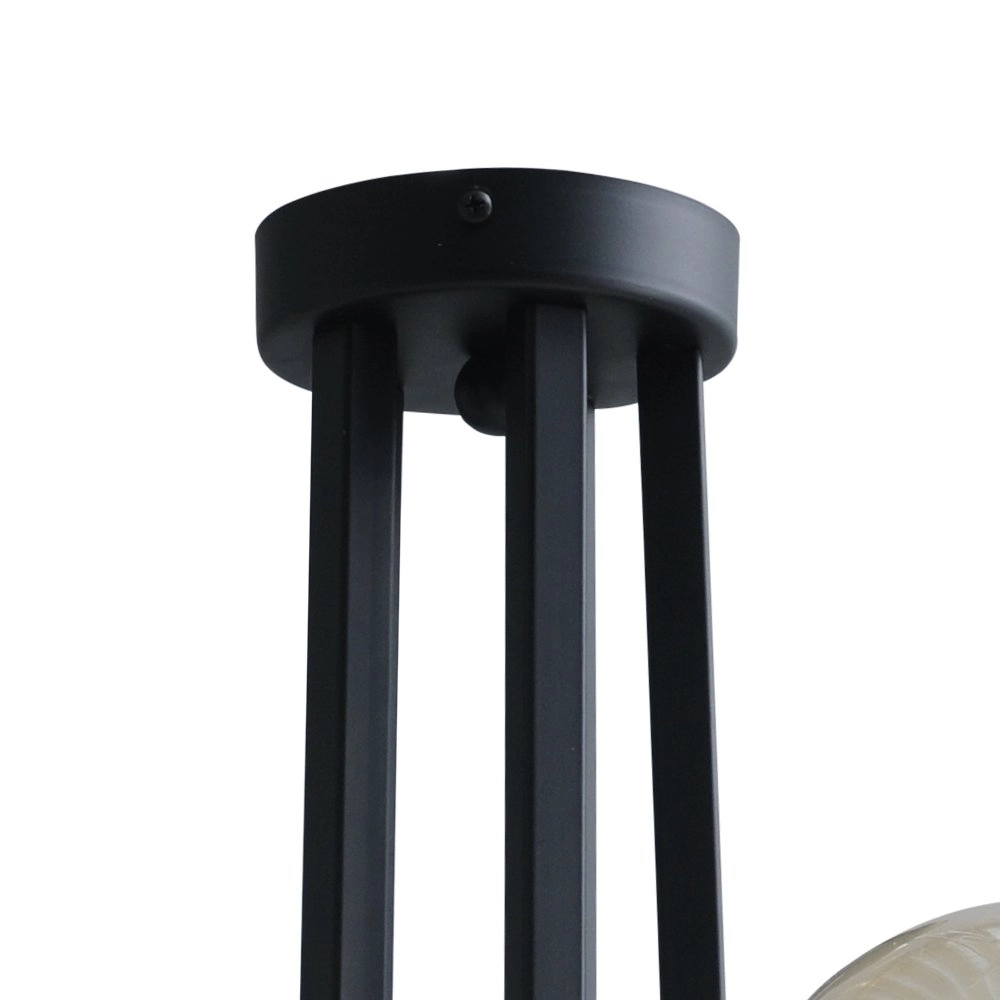 Schwarze Deckenlampe Tube 5 Lichter mit goldenen Beschlägen Masterlight 8718121188683