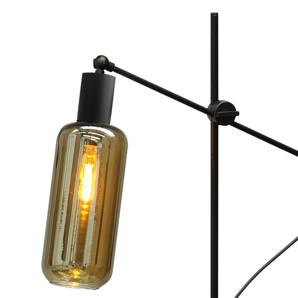 Schwarze Tischlampe Bounty mit Zylinderglas Masterlight 8718121248493