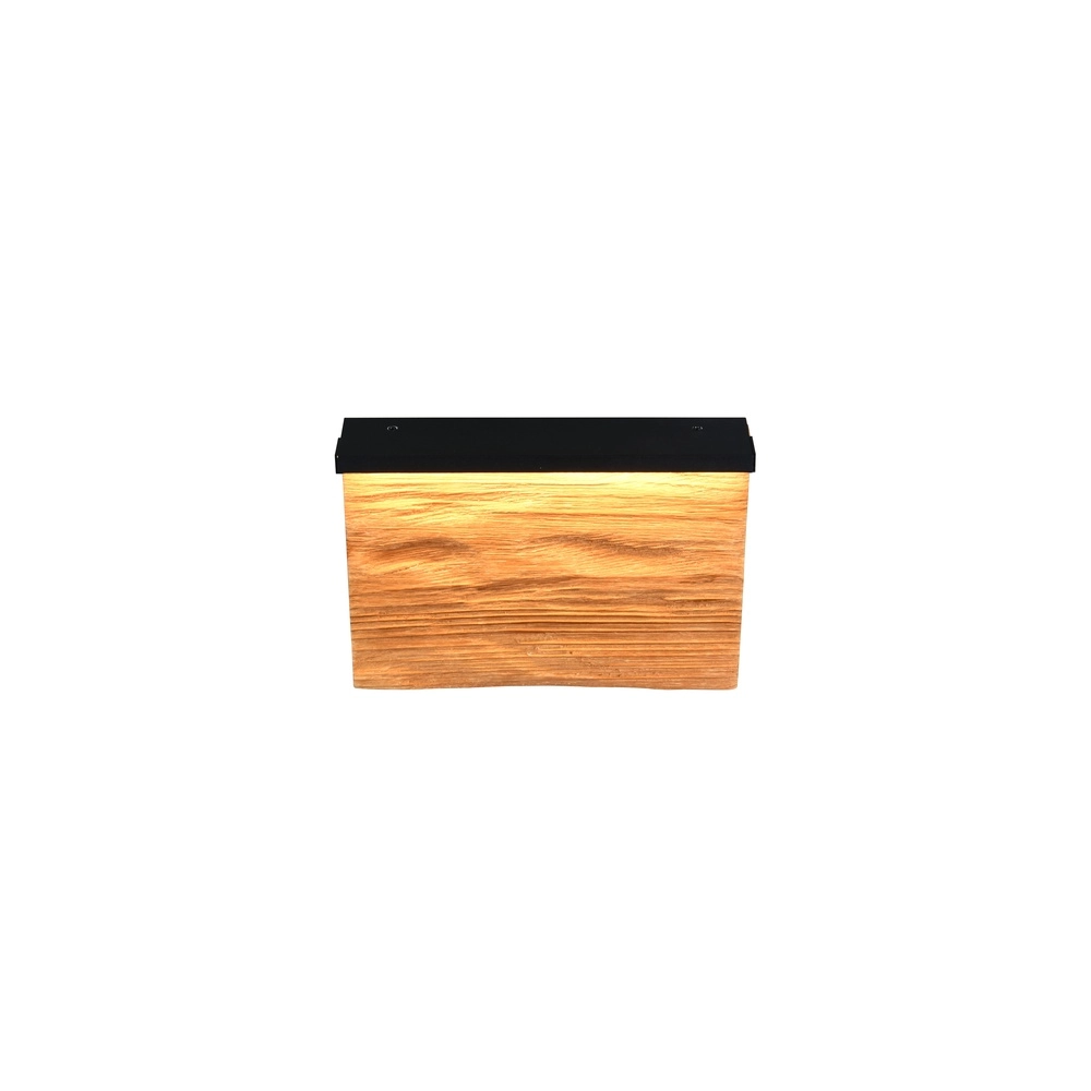 Design-Wandleuchte Kalea schwarz mit Holz 20cm Trio 4017807661385