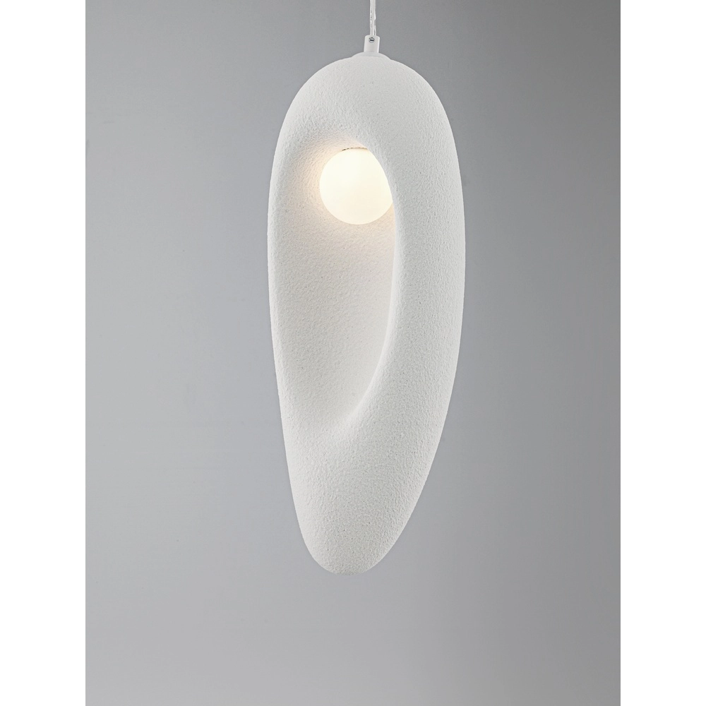 Natürliche Pendelleuchte Tempus weiß 48cm