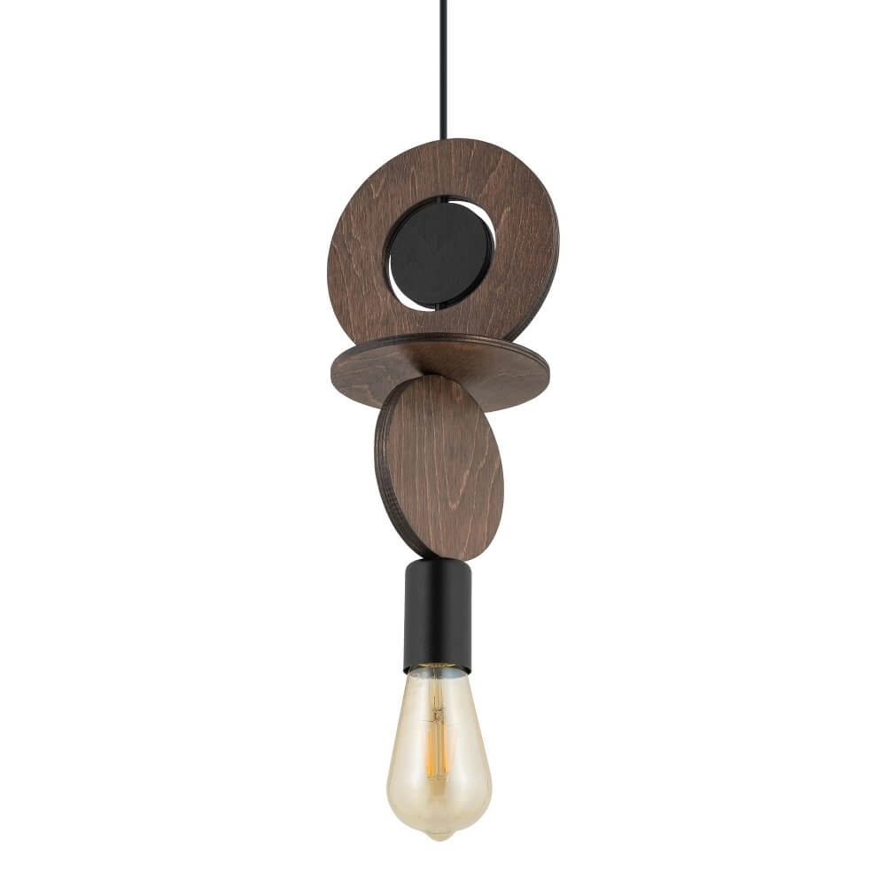 Design-Pendelleuchte Drops Wood C 1-helles Holz Lyora 5903139111751