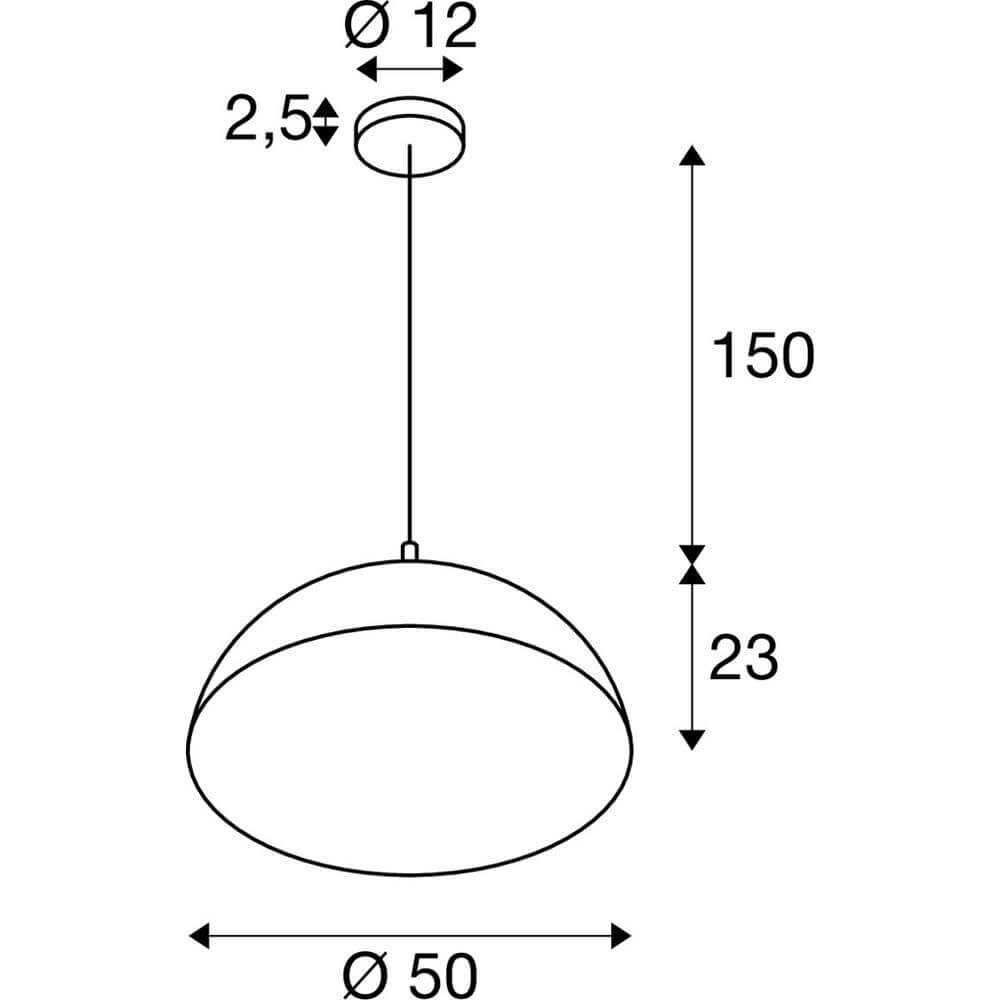 Pendelleuchte Forchini 50 schwarz mit gold Ø 50cm SLV 4024163298643