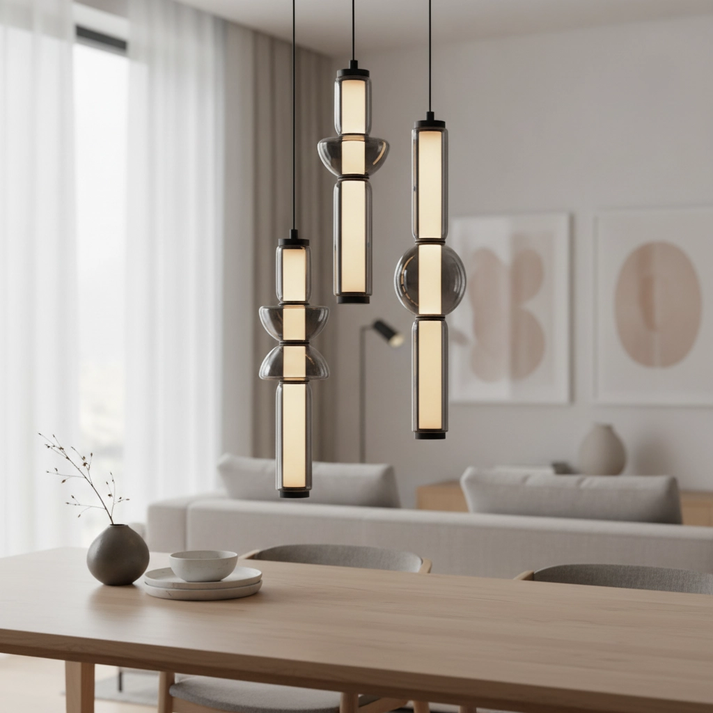 Design-Pendelleuchte Ulon 3-flammiges Rauchglas