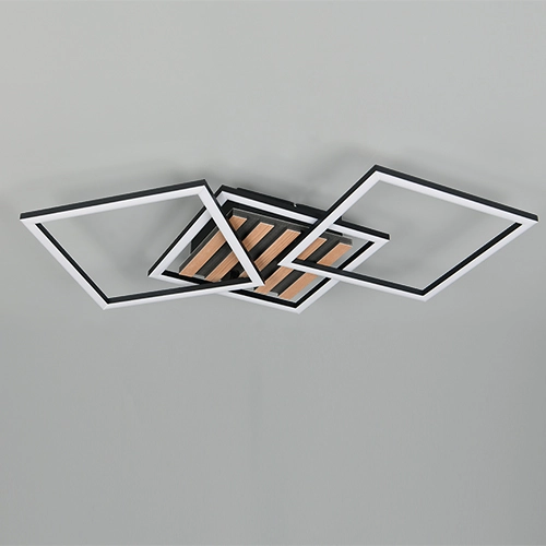 Moderne Deckenlampe Zaro Schwarz 74,5 cm Trio 4017807682212