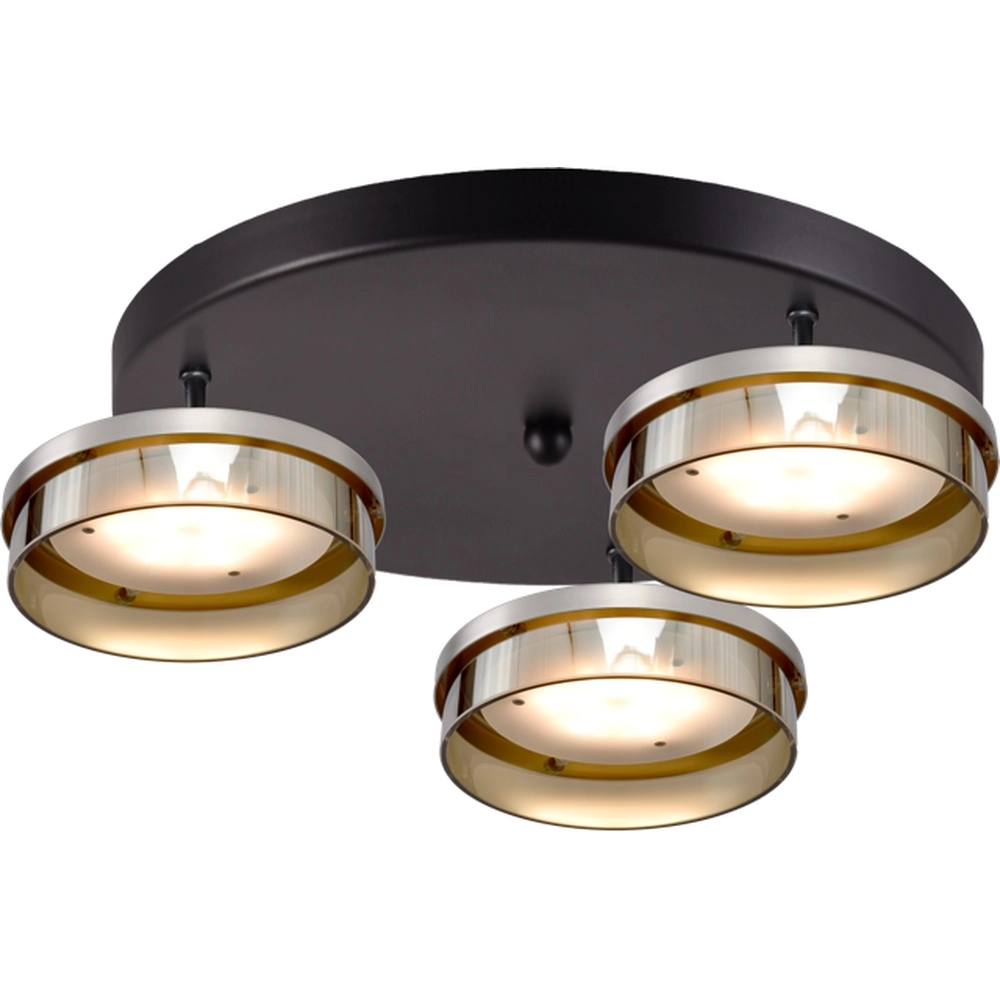 Deckenlampe Imperia 3-hell schwarz mit Nickel