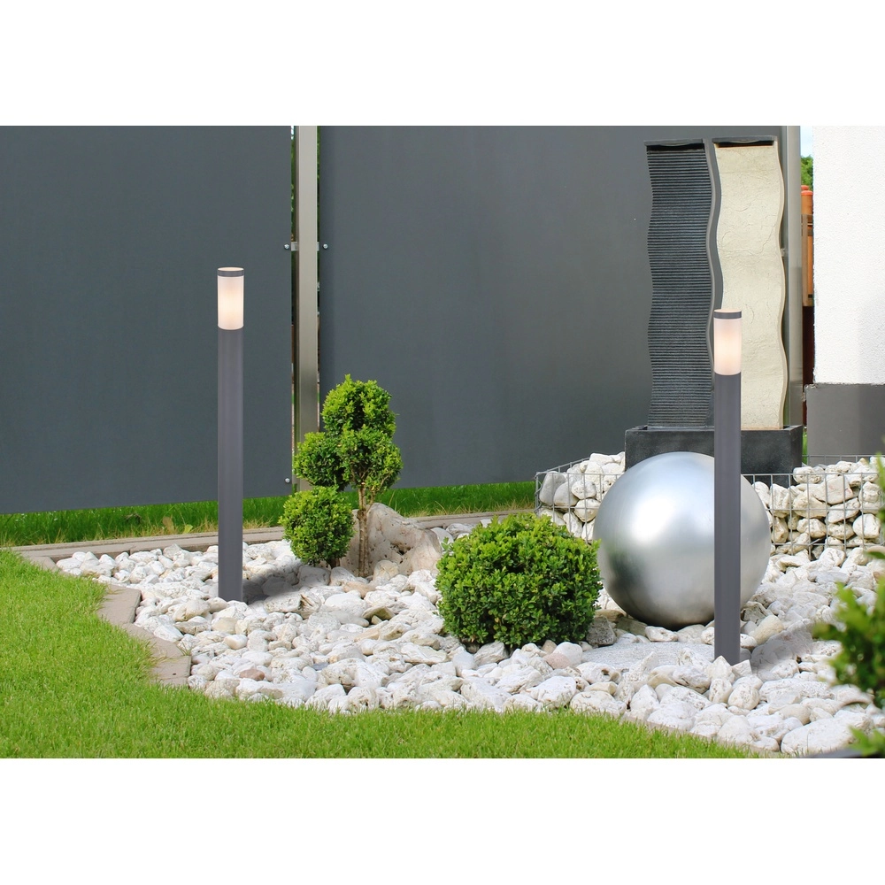 Gartenlampe 110 cm Boston Anthrazit mit Weiß Globo 9007371411665