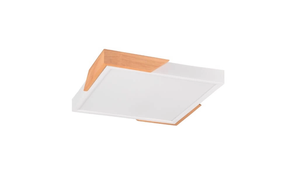 Weiße LED-Deckenleuchte Meta mit Holz Trio 4017807541366
