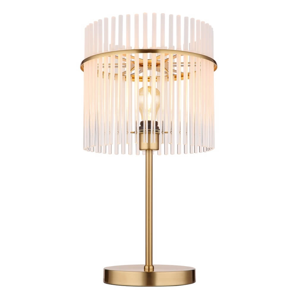 Goldene Tischleuchte Gorley mit Glas Ø 30cm Globo 9007371475018