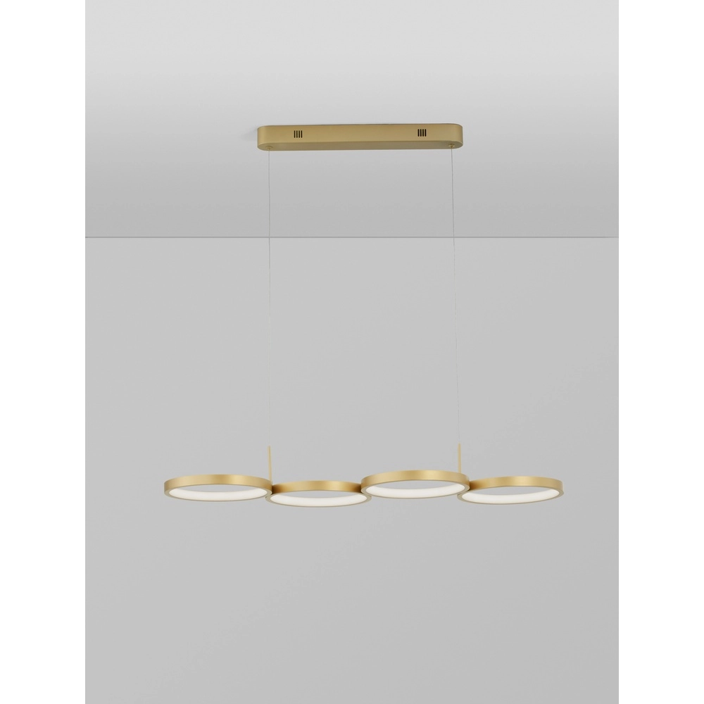 Moderne Pendelleuchte Magnus gold 84cm