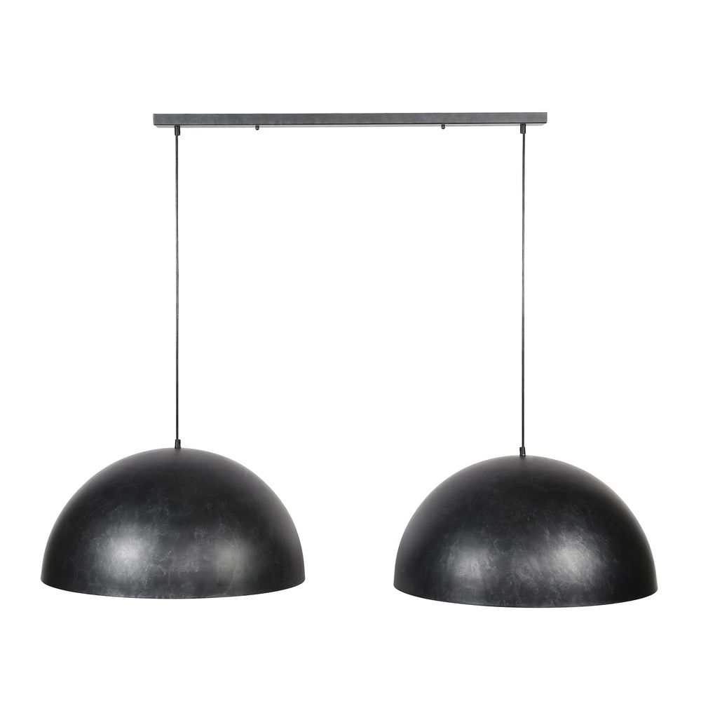 Industrie-Pendellampe Dome 2x Ø 60 cm – Holzkohle Lyora 8716803512566