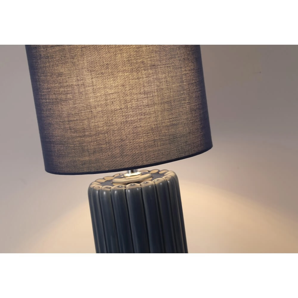 Blaue Tischleuchte Groove Keramik Searchlight 5053423274072