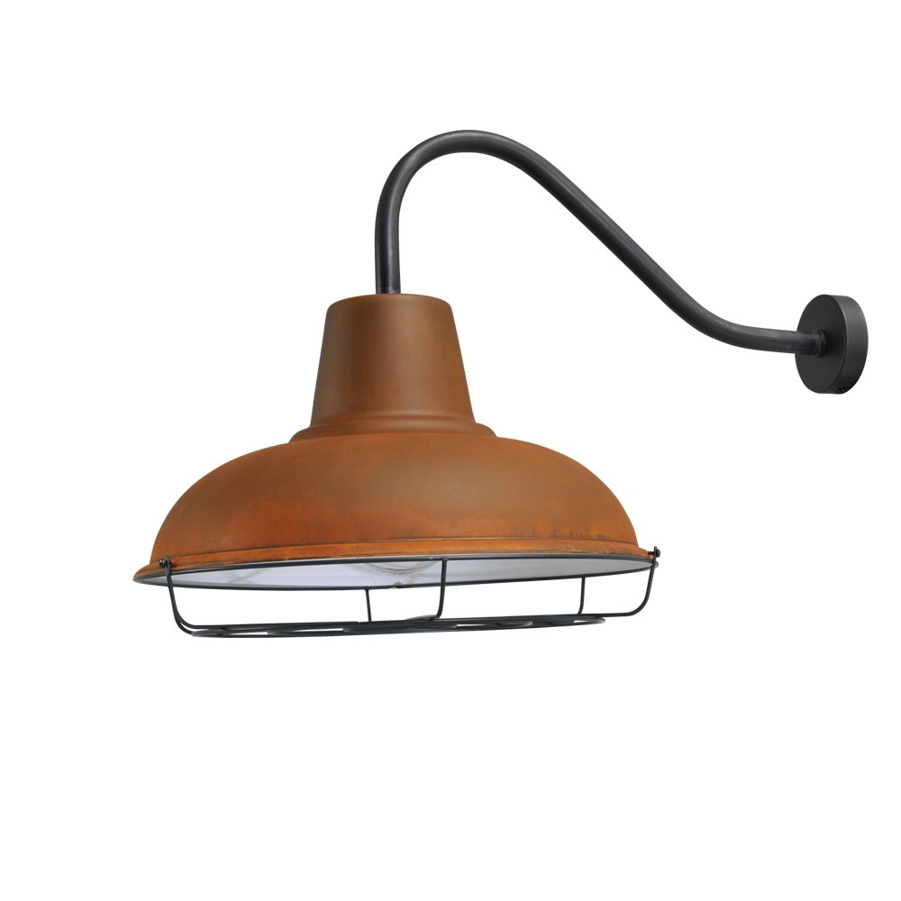 Wandlampe Industria Grid 73 cm rostbraun mit schwarz