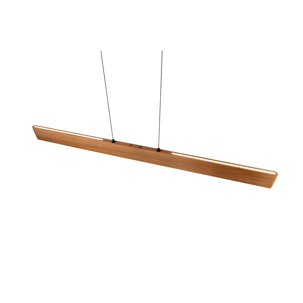 Schlanke Pendelleuchte Edgewood 150cm Holz Trio 4017807662252
