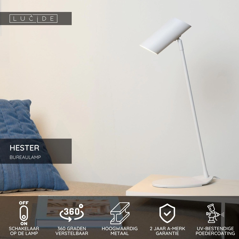 Schreibtischlampe Hester Weiß Lucide 5411212193841