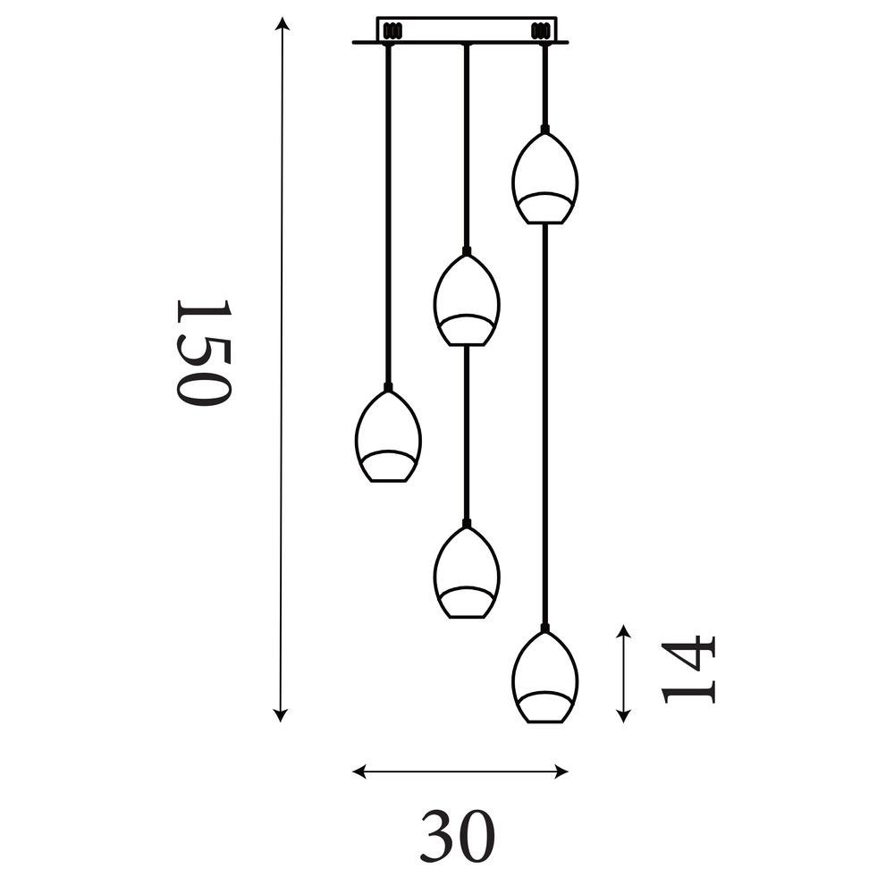 Design-Pendelleuchte Seeds 5-flammig Searchlight 5053423300542