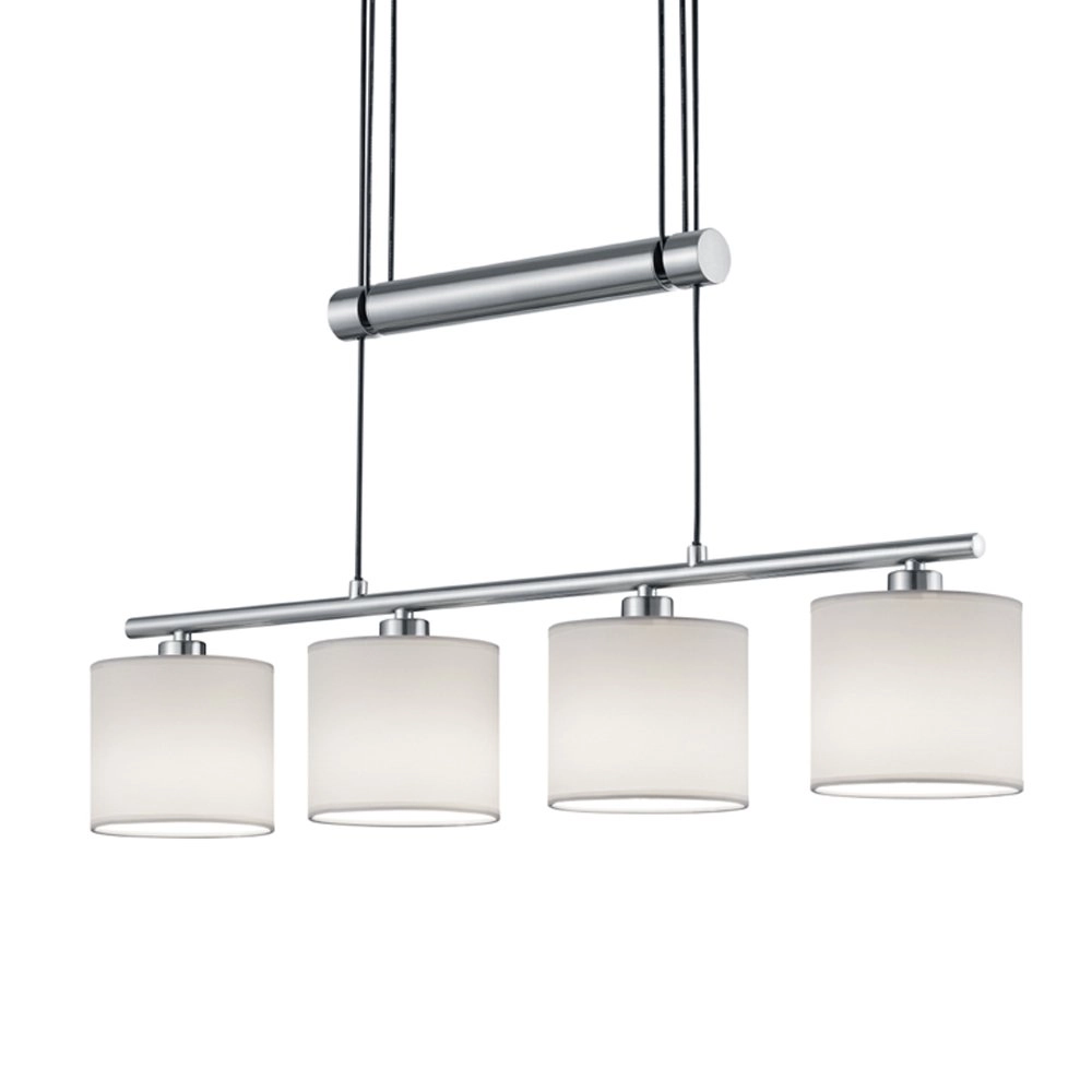Pendelleuchte Garda 4-Licht-Nickelmatte mit weiß Trio 4017807336948