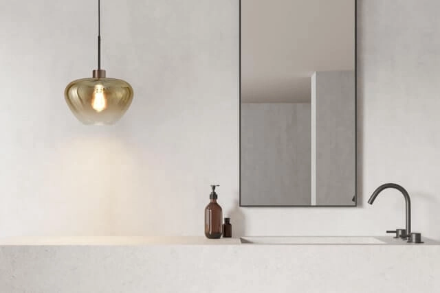 Pendelleuchte Genua braun mit Goldglas Ø 29cm Masterlight 8718121356907