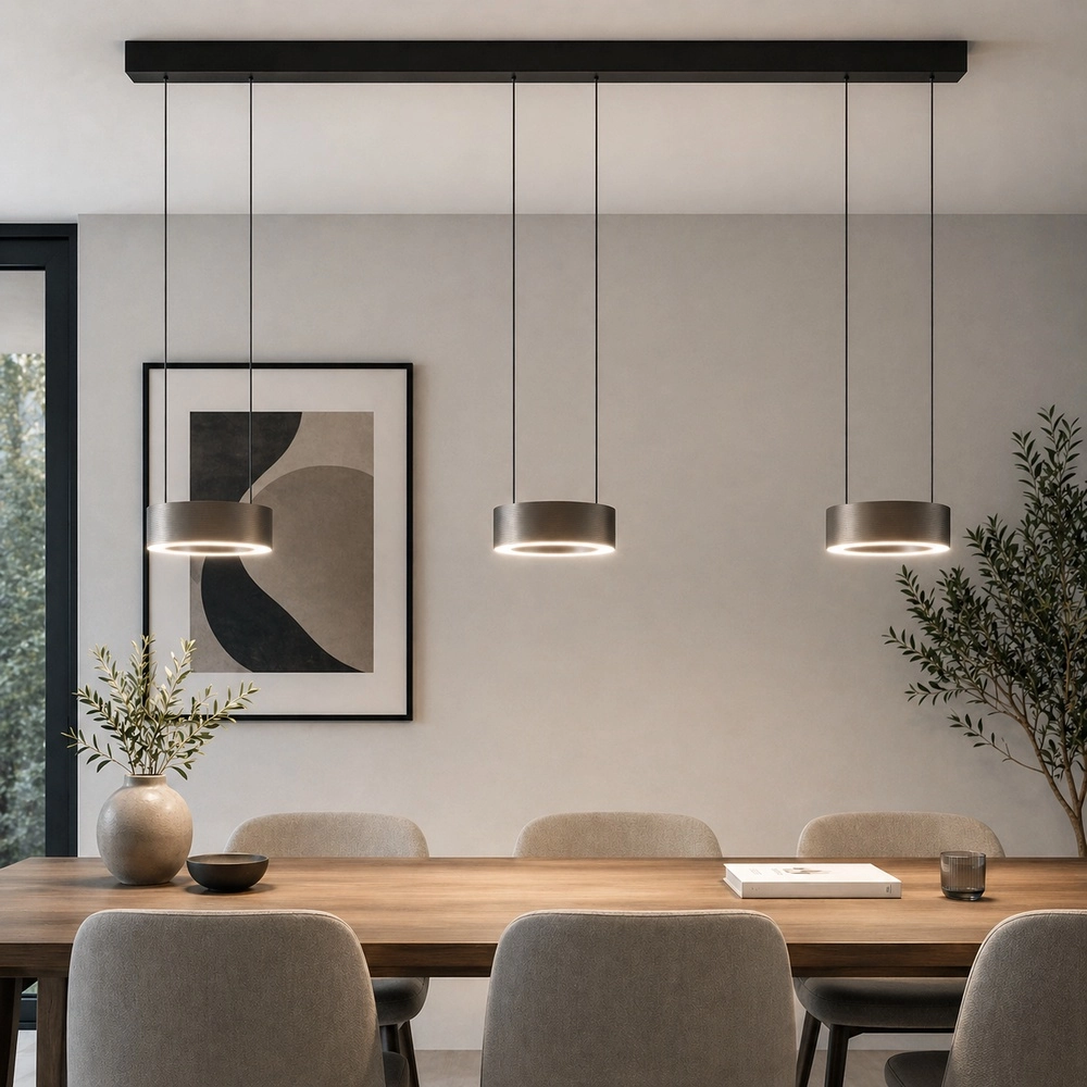 Design-Pendellampe Axion 3-hell schwarz mit Braun Brilliant 4004353477195