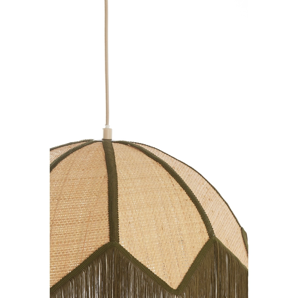 Ø 45cm Pendellampe Sulina Raffia mit Grün Light & Living 8717807762391
