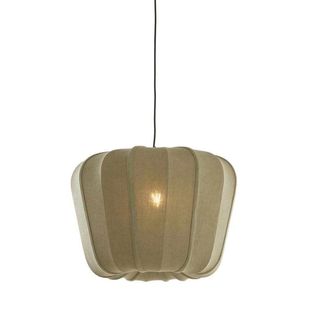 Japandi-Pendellampe Zubedo Ø 60 cm – olivgrün Light & Living 8717807835897