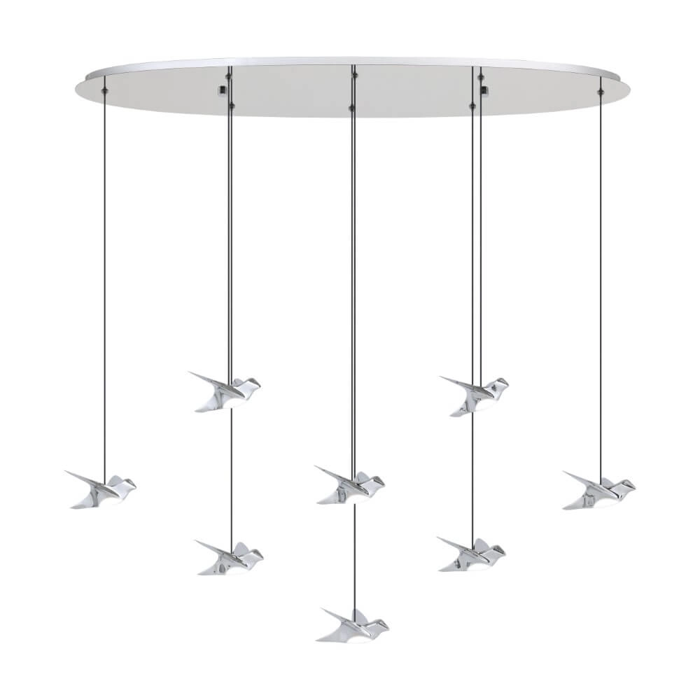 Hängelampe mit 8 Leuchten Paratebueno 1 Chrom