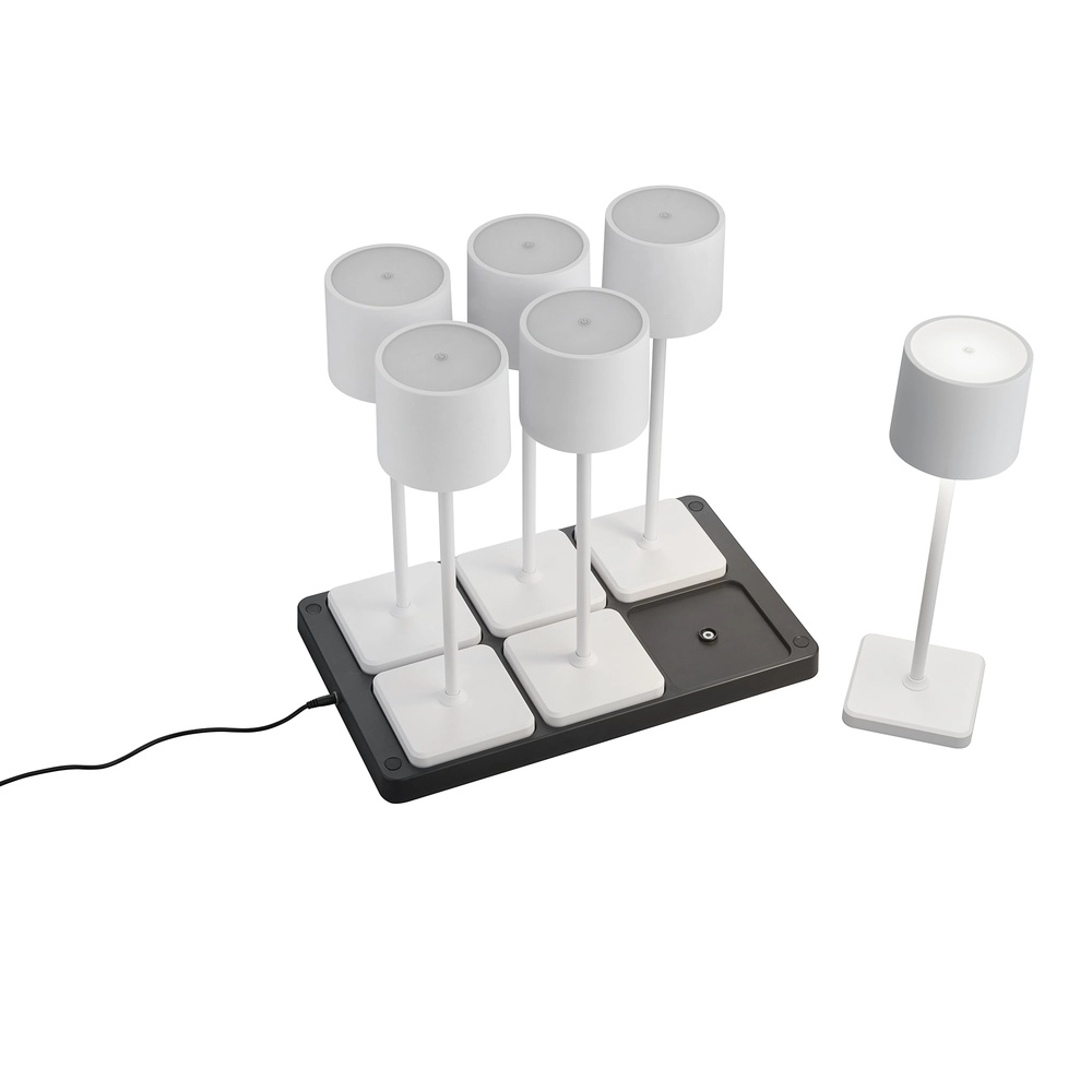 Set mit 6 Tischlampen Fernandez weiß
