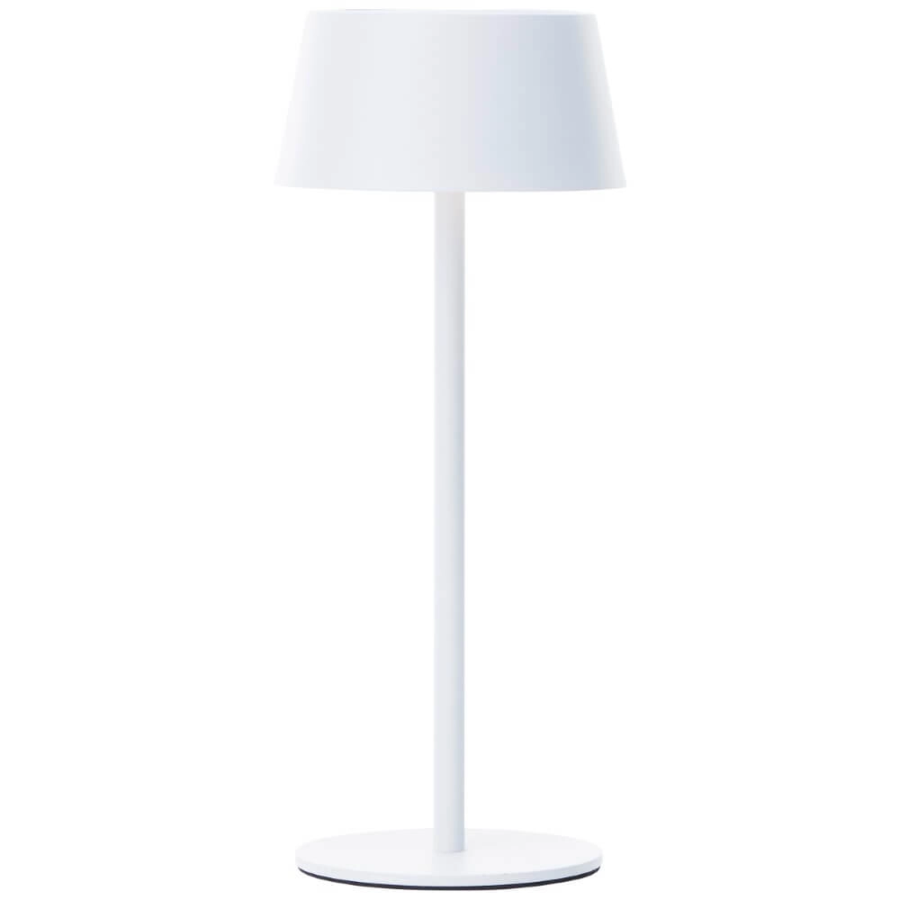 White designer table lamp Picco on battery