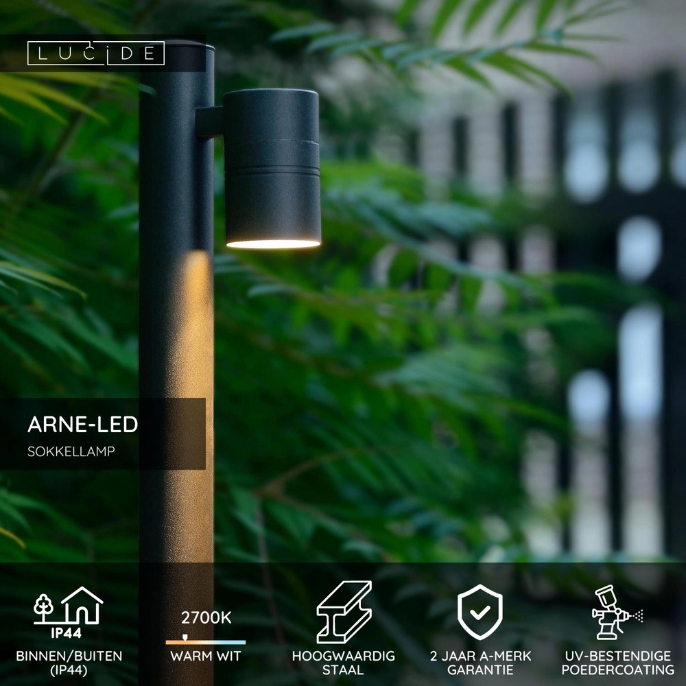 Gartenlampe Arne-Led Schwarz Lucide 5411212143921