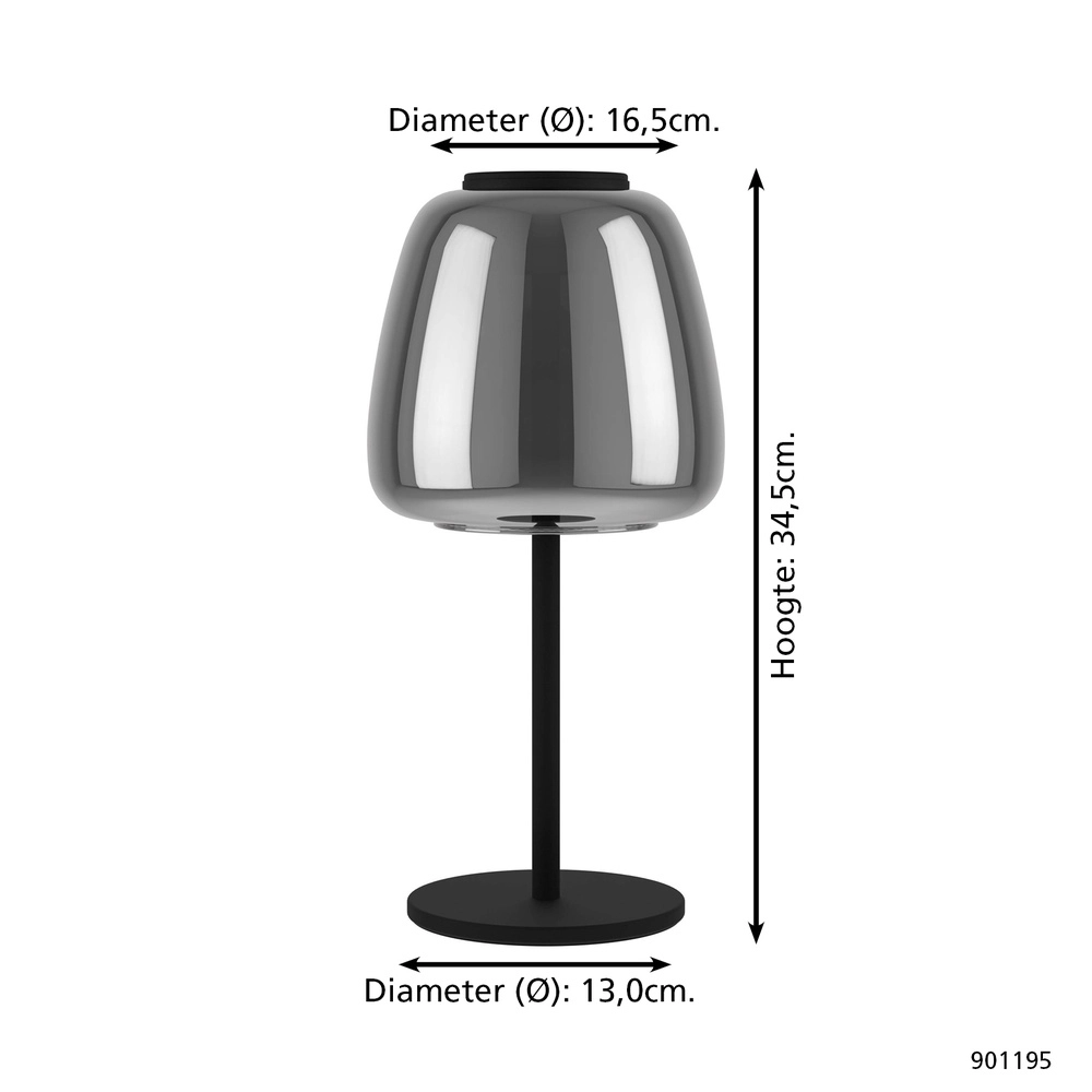 Tischlampe Alfero-Z Rauchglas – App-Steuerung Eglo 9008606312863