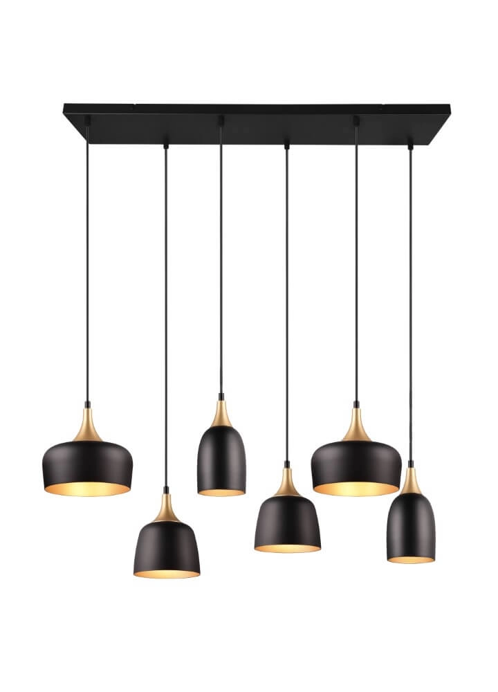 Design-Hängelampe Chiraz schwarz 6-flammig Trio 4017807566864