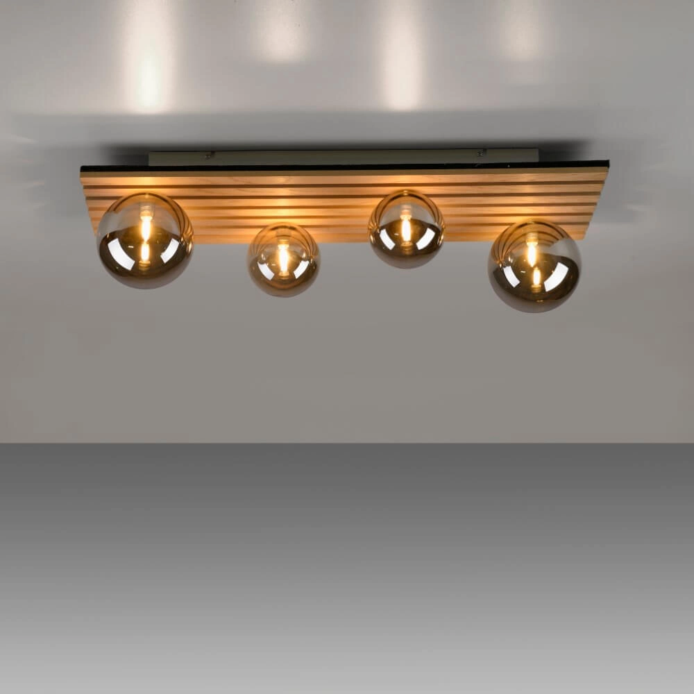 Deckenleuchte aus Holz Green Stika rechteckig Just Light 4043689004248